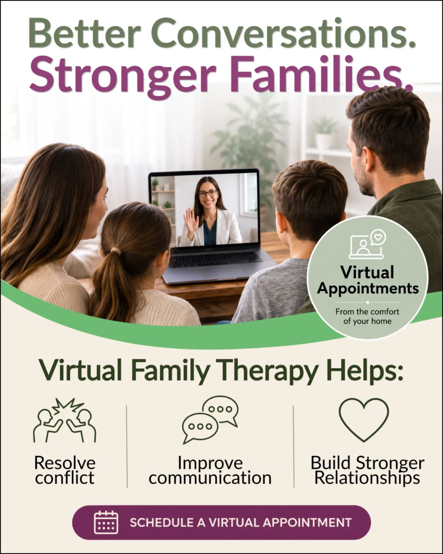 Virtual family therapy ad creative
