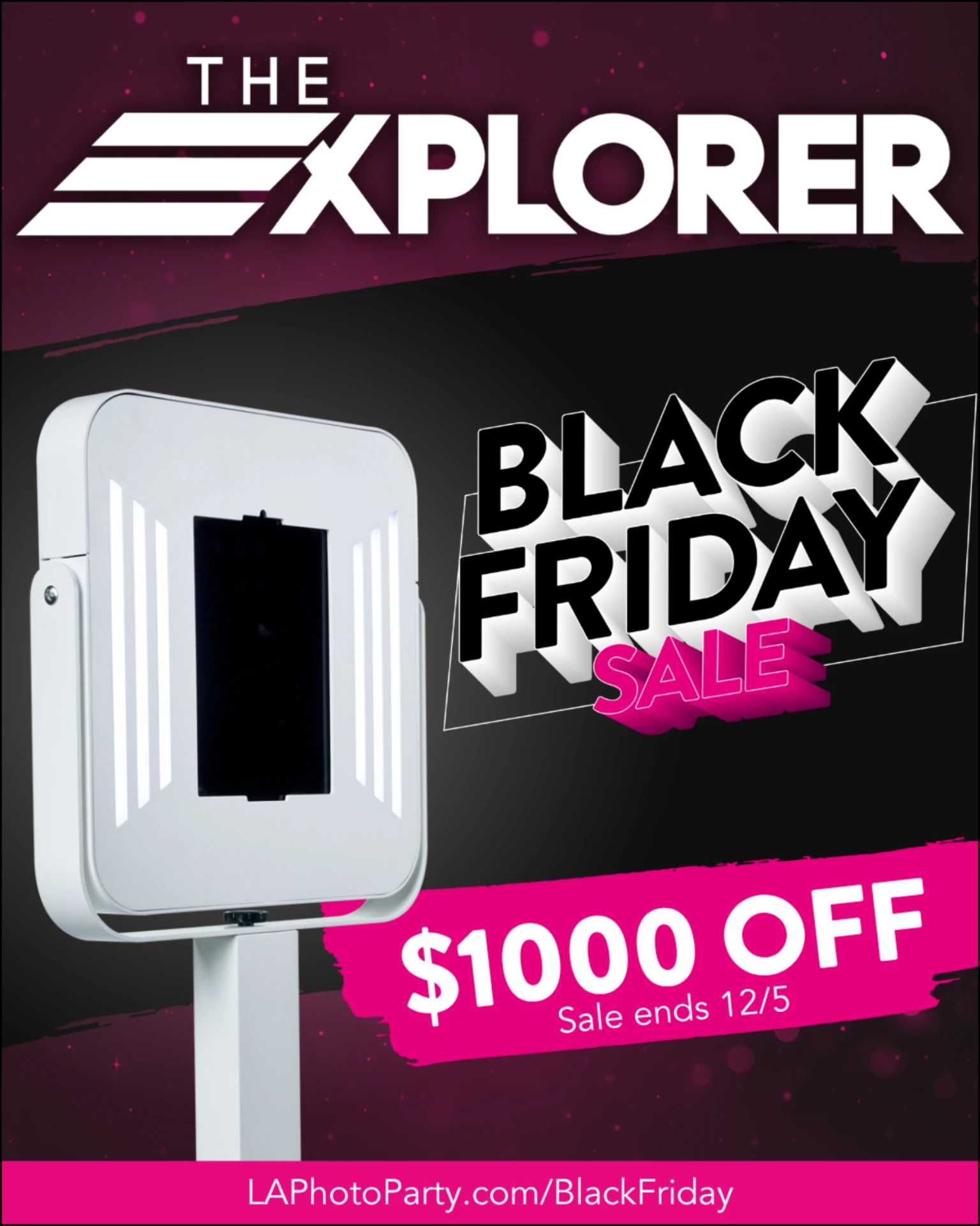 Photo booth Black Friday sale ad creative