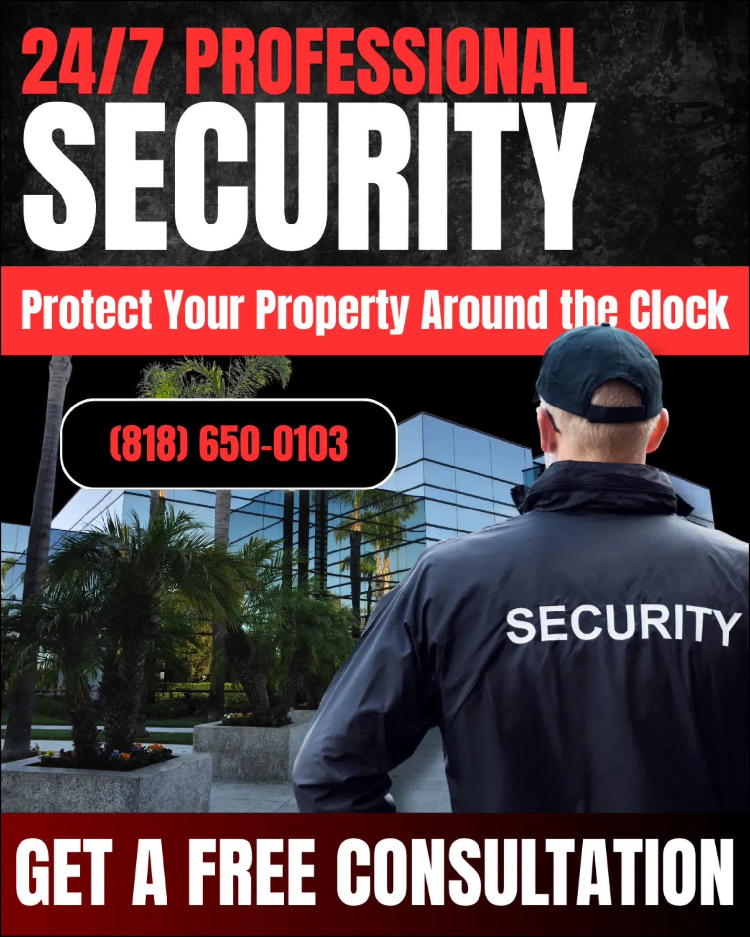 24/7 professional security services ad creative